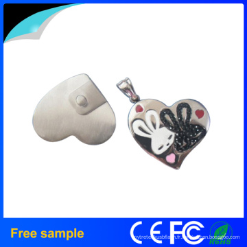 Impression personnalisée du logo Forme cardiaque Cadeau Bijoux USB Flash Drive